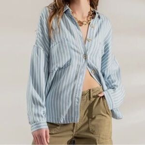 Blue Striped women’s oversized shirt size L
